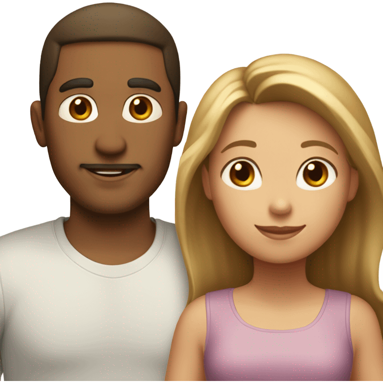 Puerto rican beard short brown hair  husband with blond long hair wife and brown long hair daughter Family  emoji