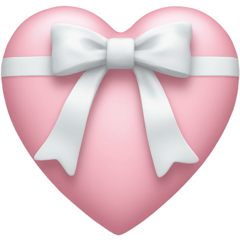 Pastel pink heart with white bow emoji