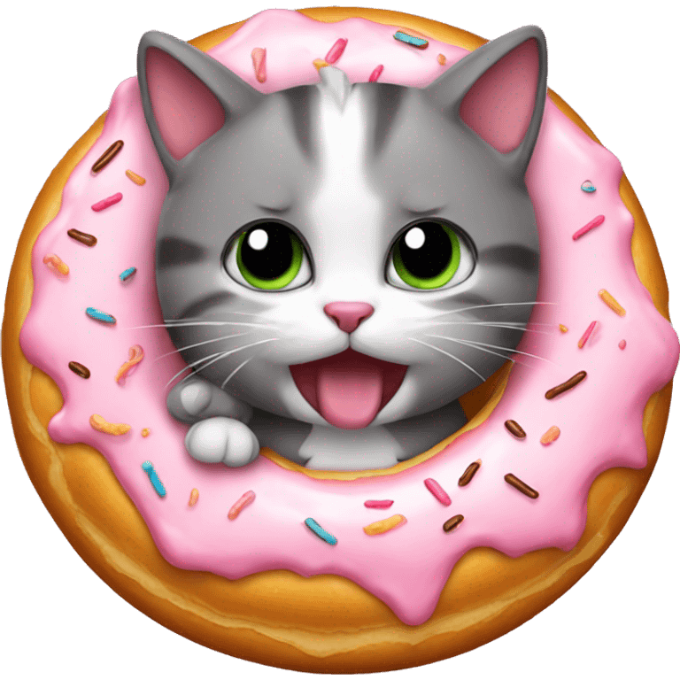 Kitty eating a donut  emoji