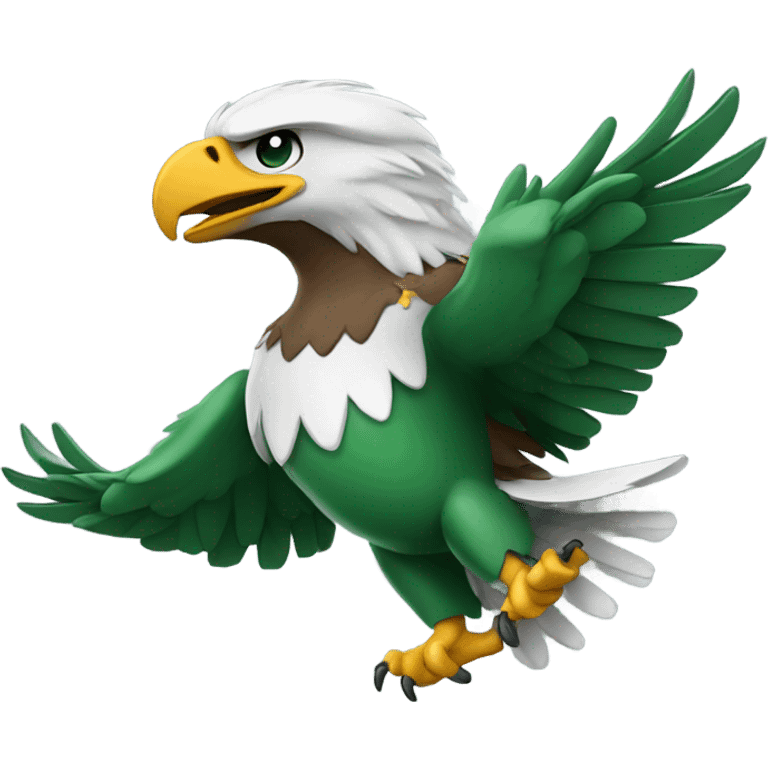 Eagle with green helmet landing emoji