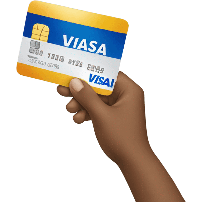 white hand with credit card from visa emoji