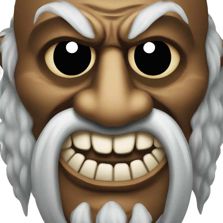 a traditional european wooden mask of krampus emoji