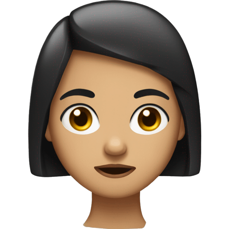 Tan girl with black hair rolling eyes in annoyance emoji