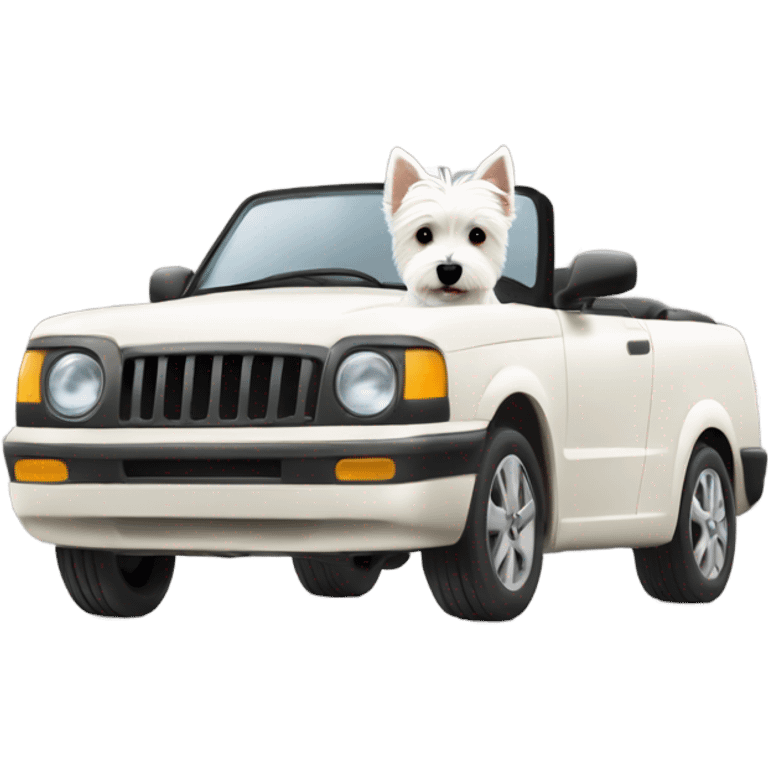 westie terrior driving emoji