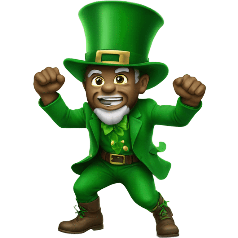 Leprechaun fighting Ohio state emoji