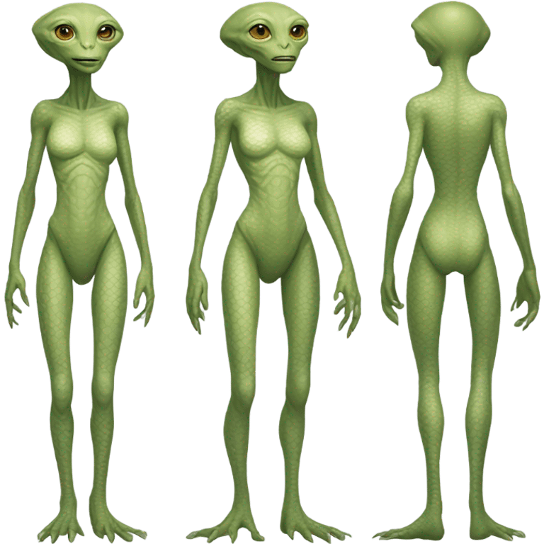 a reptilian alien woman full body emoji