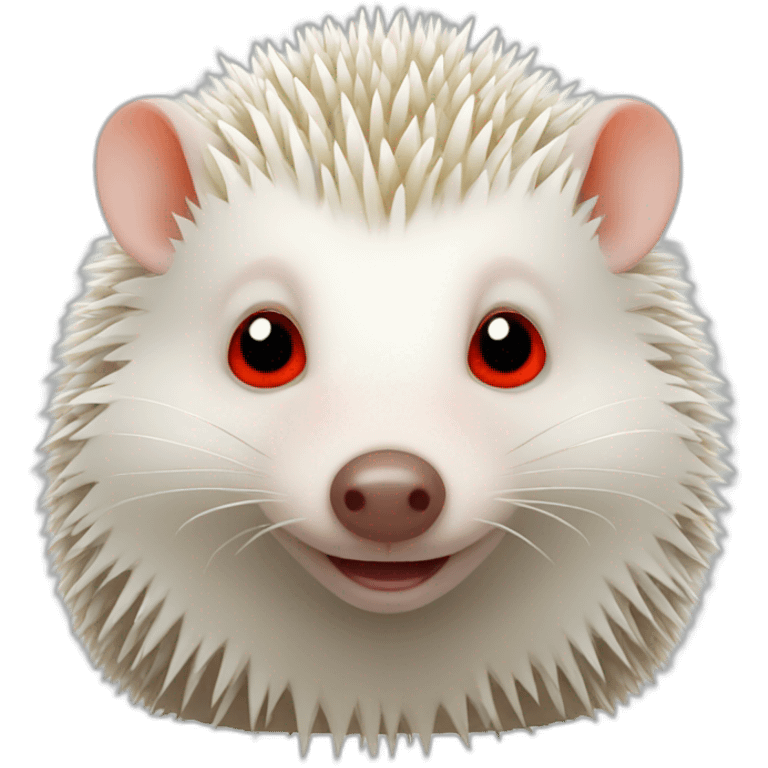 Hedgehog albino red eyes emoji