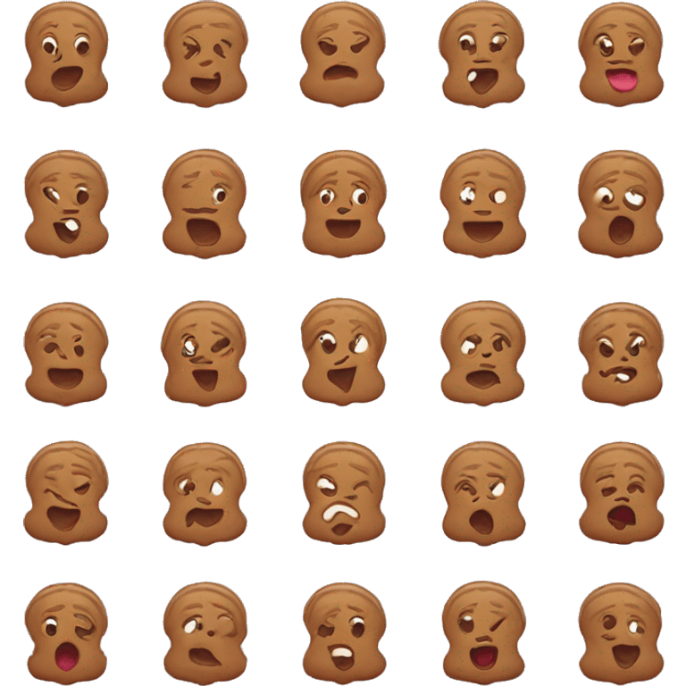 gingerbread girl doing kissy face emoji