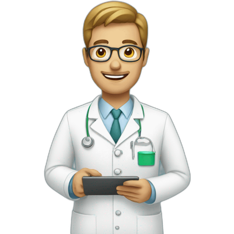 pharmacist with tablet emoji