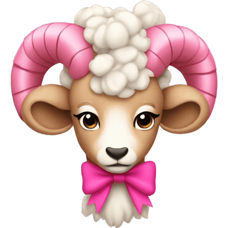 aries with a pink bow emoji