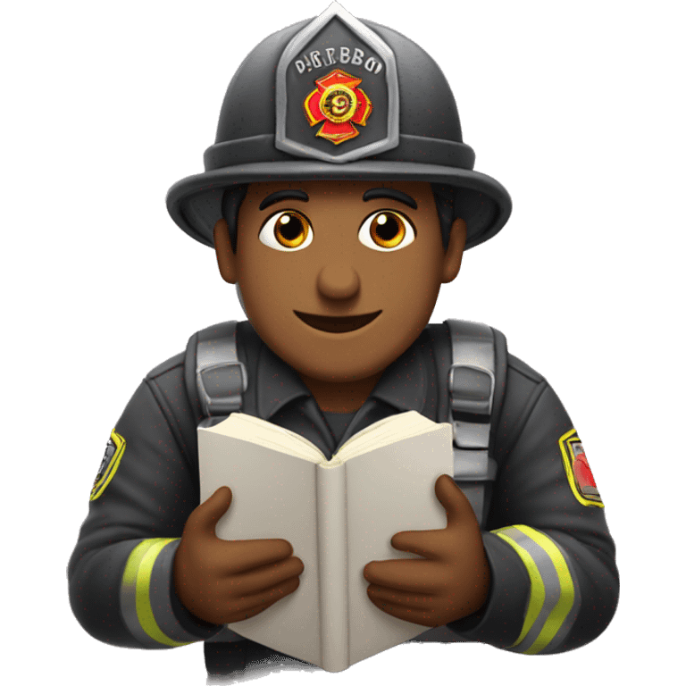 Bombero con un llibro emoji