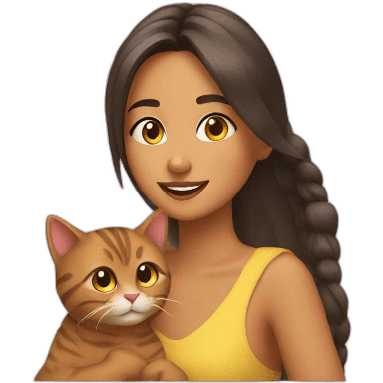 CHICA CON GATO emoji