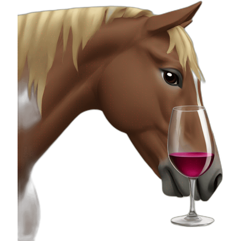 Horse drinking wine emoji