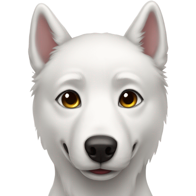 White Husky  emoji