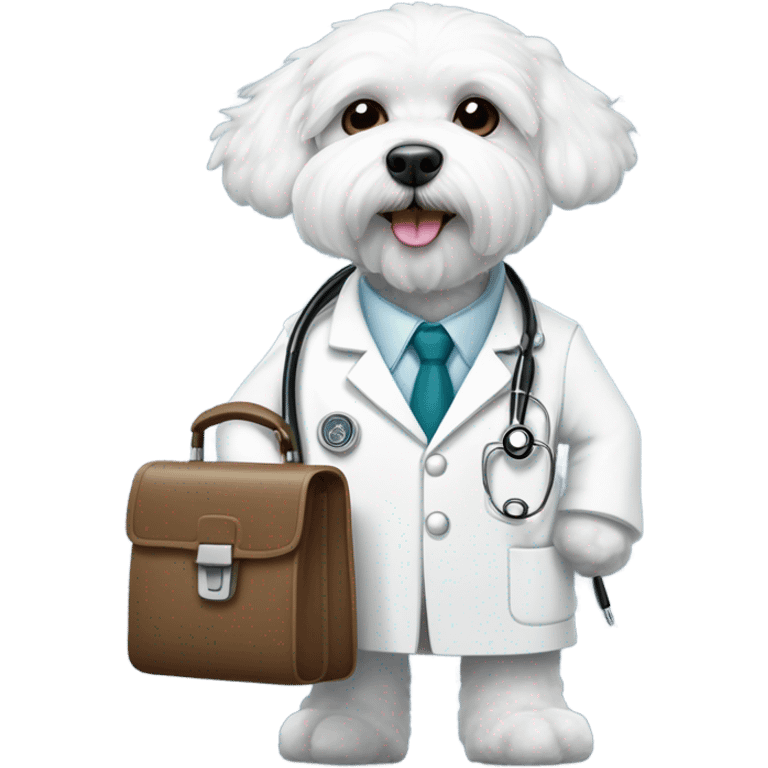 Bichon Maltese working as a doctor emoji