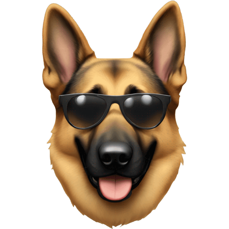 German shepherd wearing sunglasses emoji