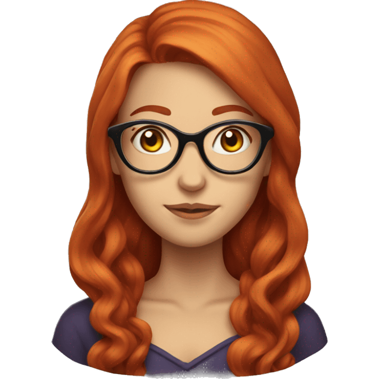 long redhead with glasses witch emoji