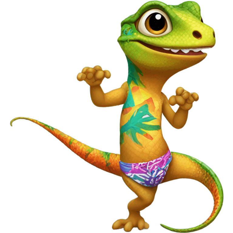 Lizard in bikini emoji