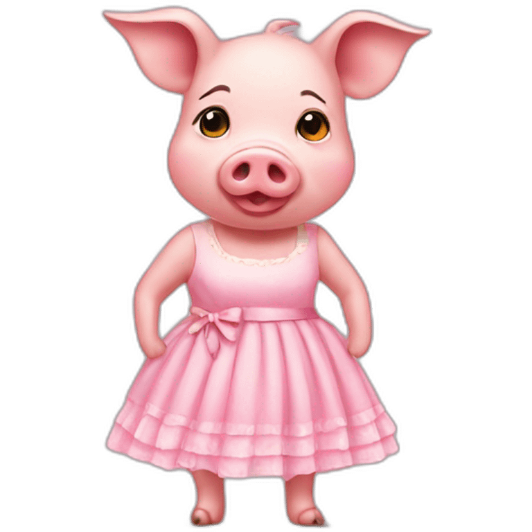 Pig with dress emoji