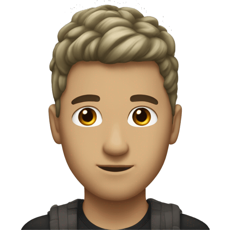 basic white guy with dark fohawk hair and olive skin emoji