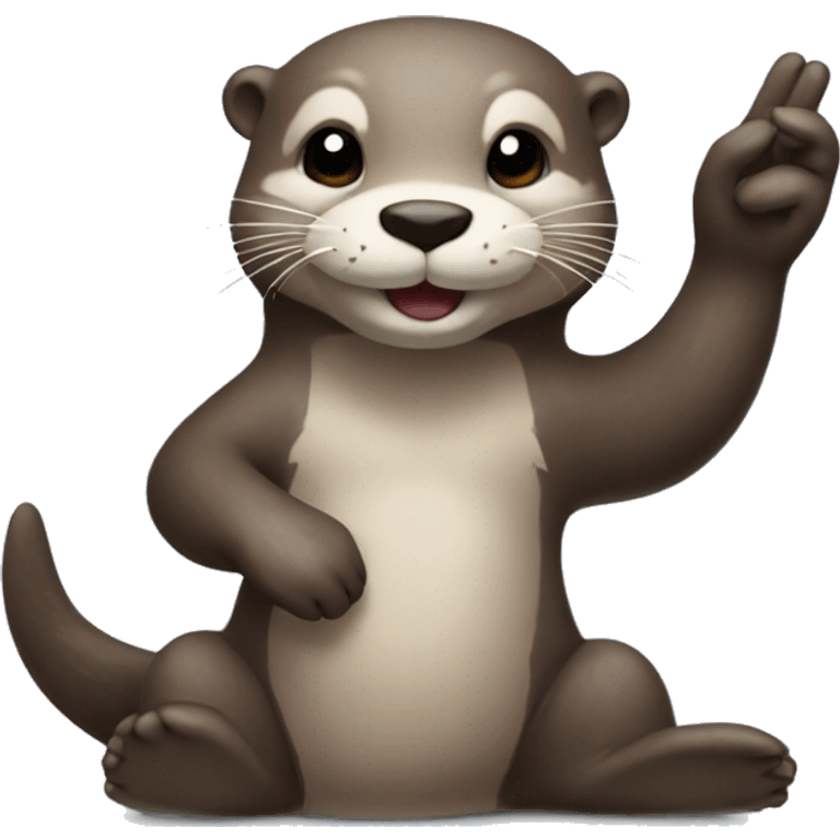  otter making peace sign emoji