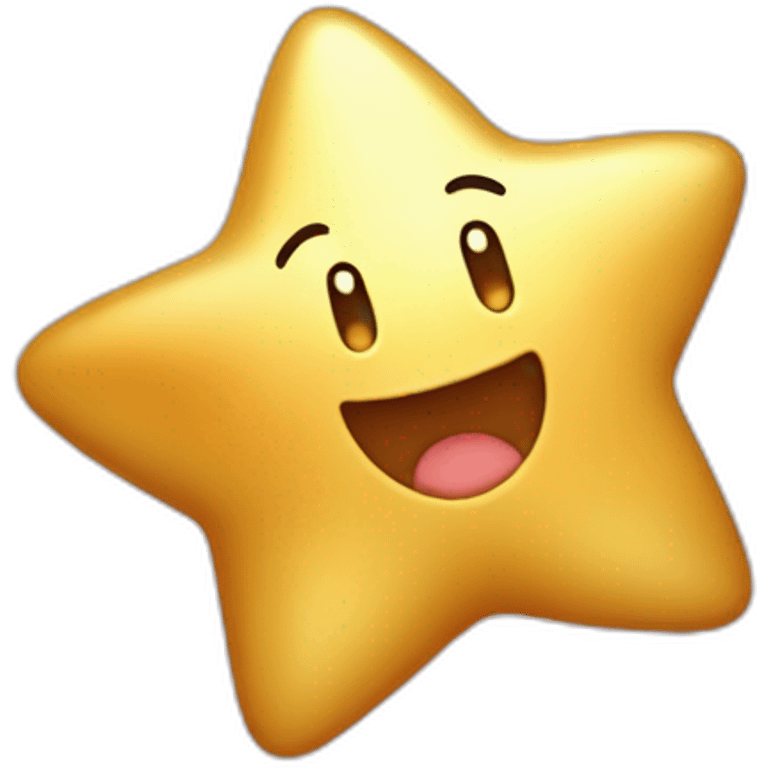 clean cute happy Kirby with a golden star emote emoji