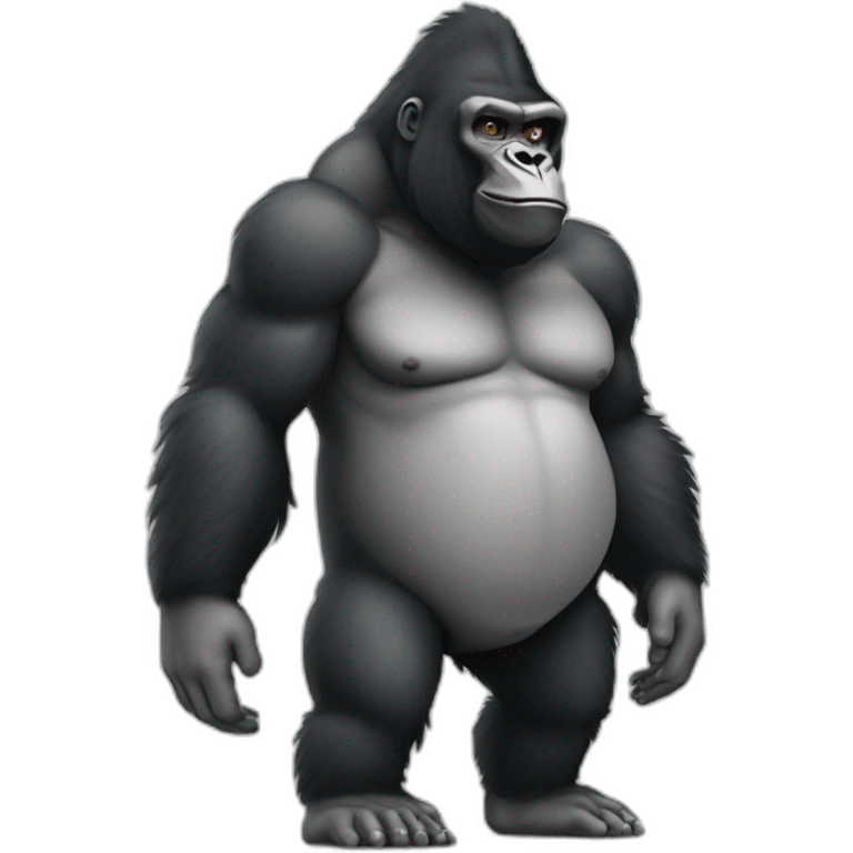 Gorilla body with big fart cloud behind him emoji