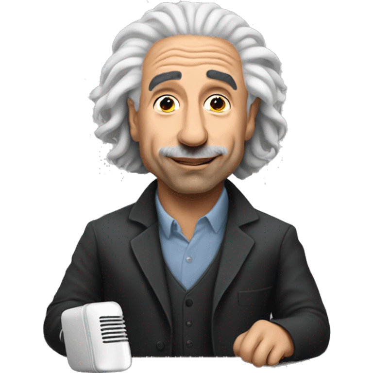 Joe Rogan doing a podcast with Albert Einstein emoji