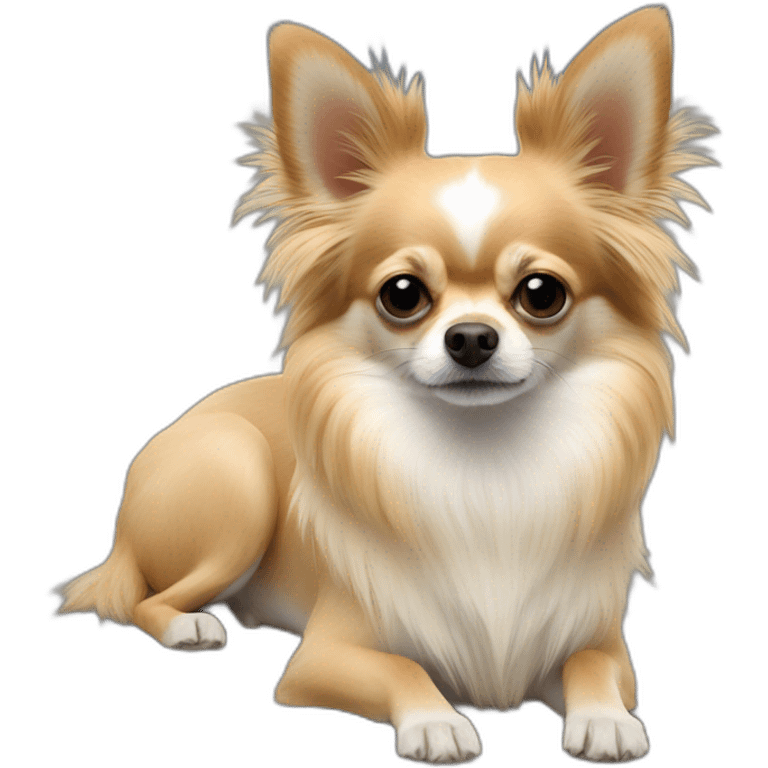 Long hair sand chihuahua at Yellowstone emoji