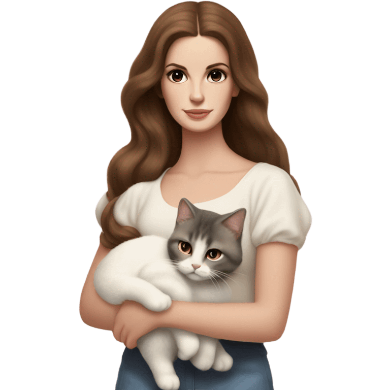 lana del rey holding a cat emoji