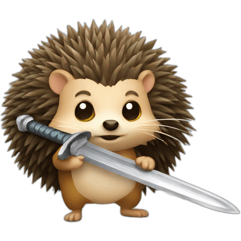 hedgehog with sword emoji