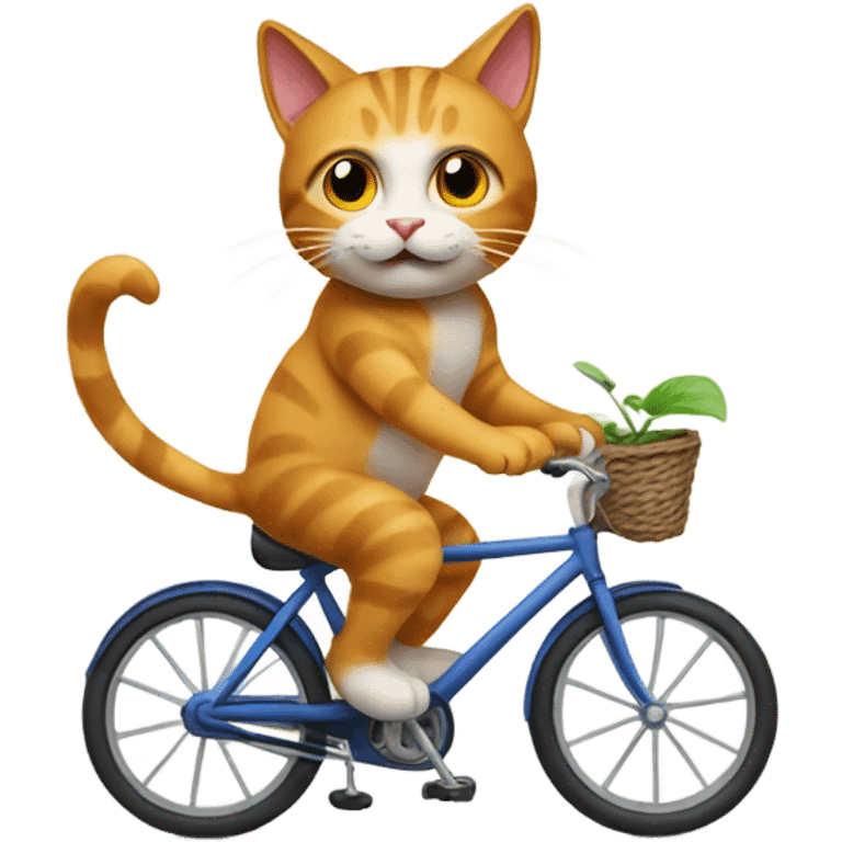 Cat riding bicycle emoji