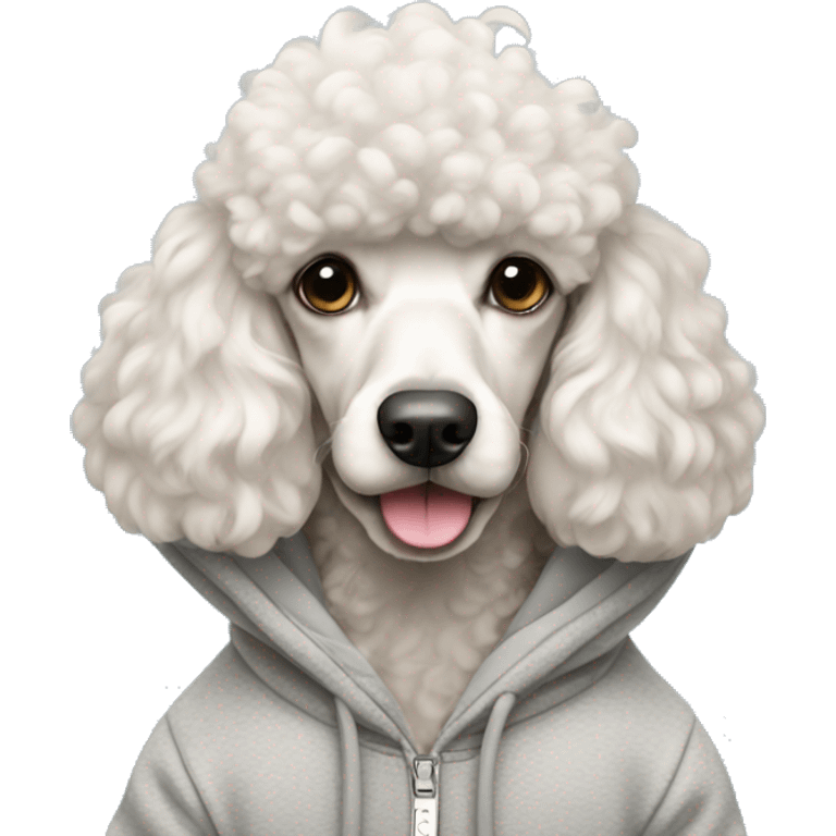 Poodle wearing a hoodie emoji