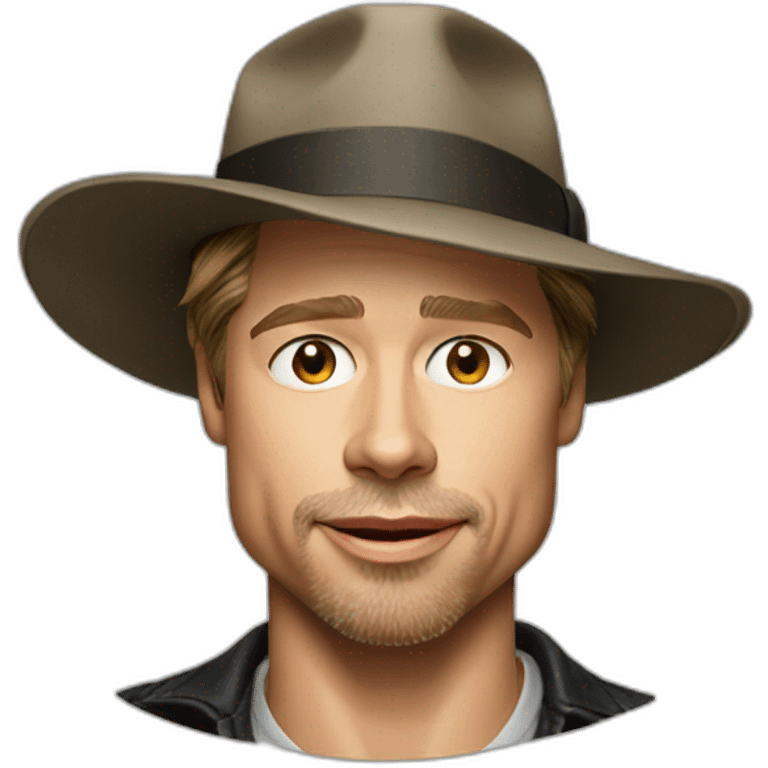 Brad Pitt wearing a hat emoji