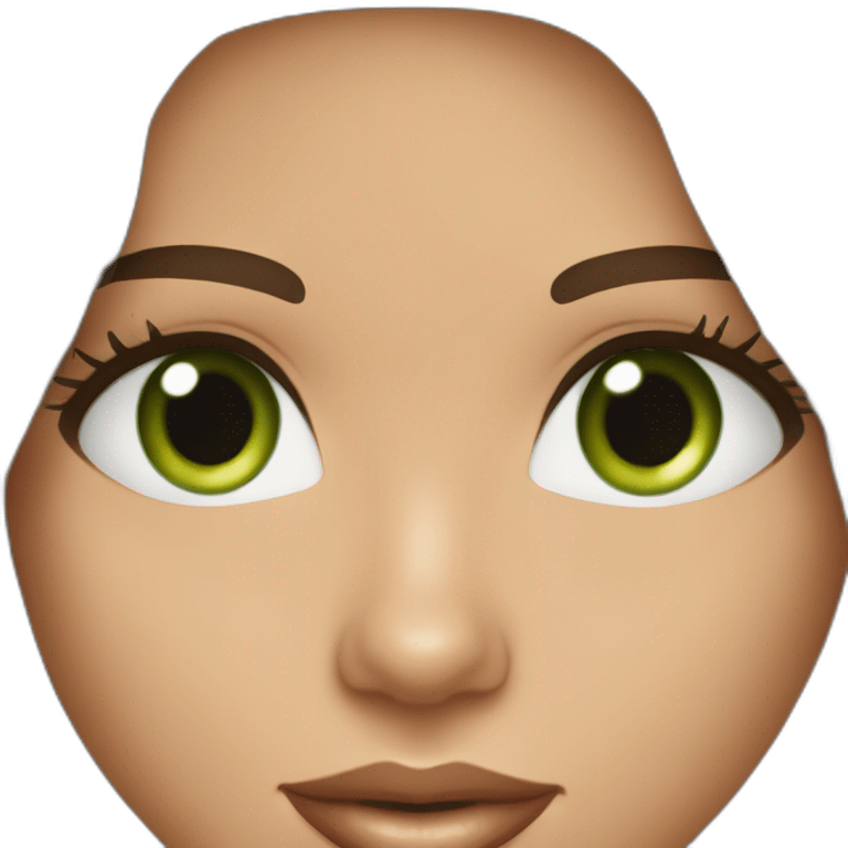 adriana lima green eyes brown hair and blue clothes emoji