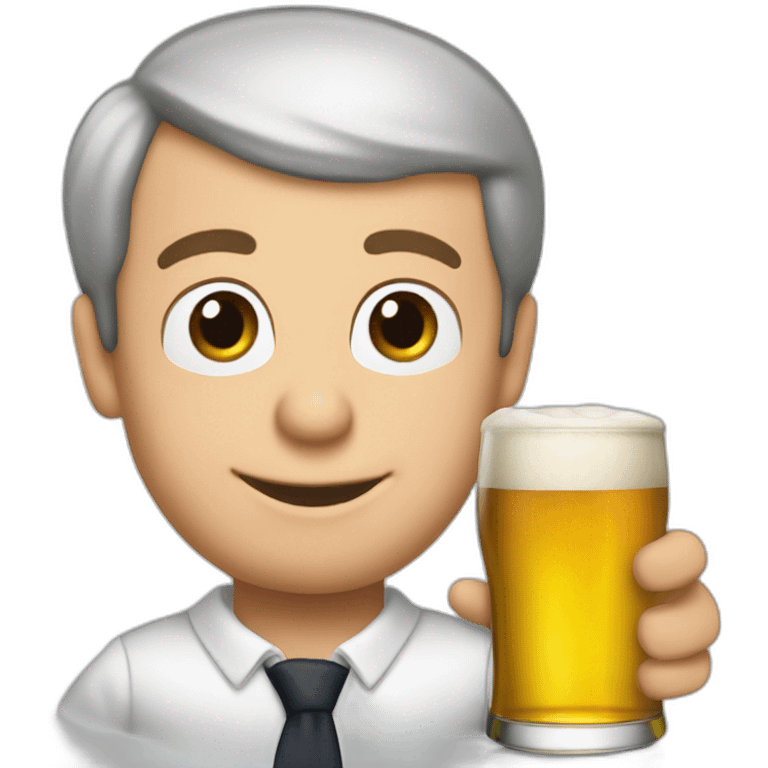 Emmanuel Macron drink a beer  emoji