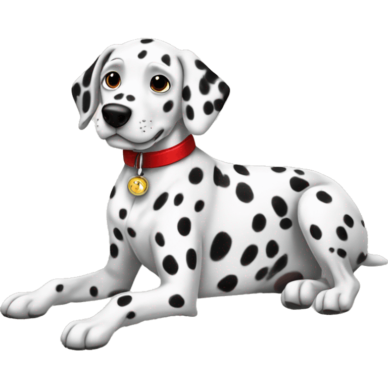 Dalmatian Dog with red collar￼ emoji