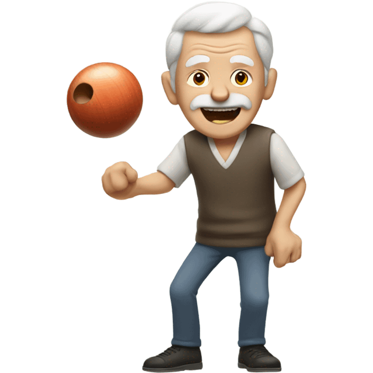 Old man bowling emoji