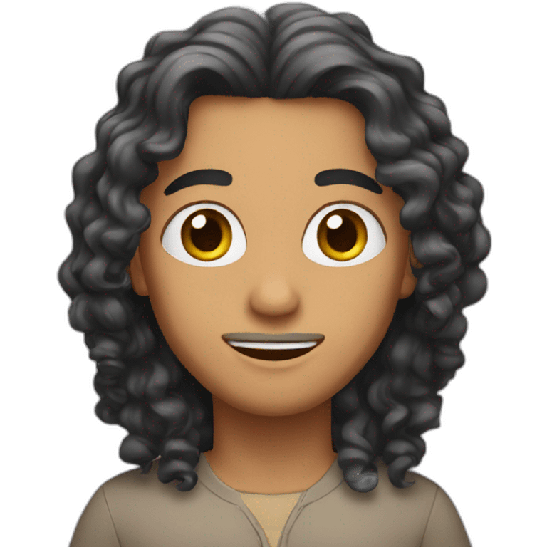 arab with curly long hair emoji