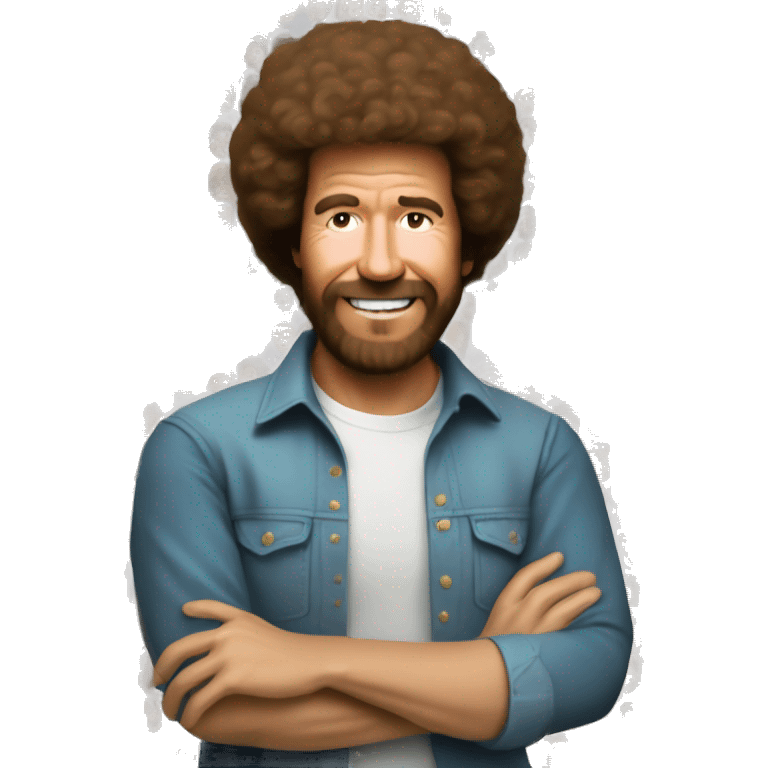 bob ross with 80´s woman emoji