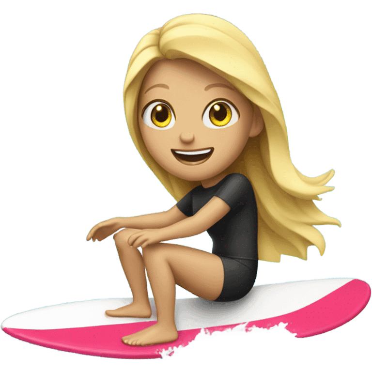 Blonde girl surfing emoji