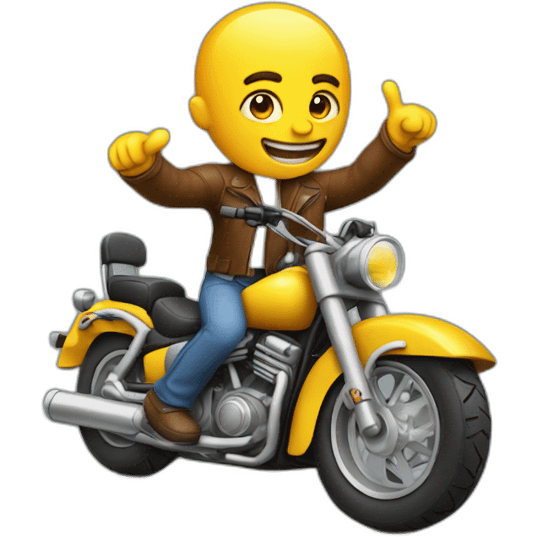 Guy on a motorcycle holding up okay sign emoji