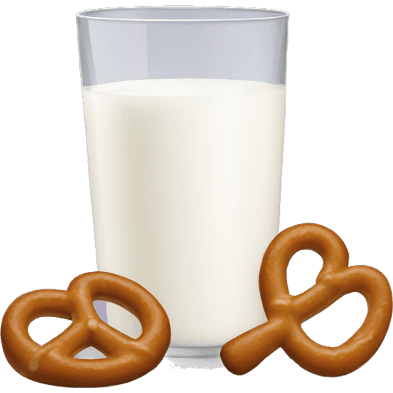 A glass of milk with a pretzel emoji