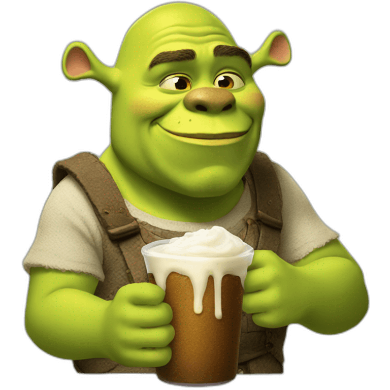 Shrek drinking a yop emoji