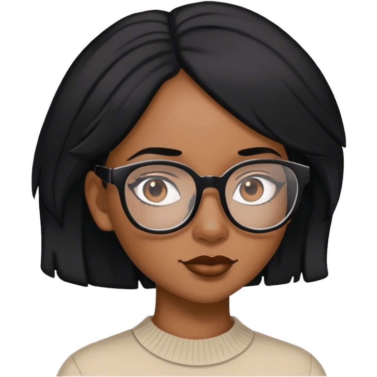 hot female inmate black hair and glasses emoji