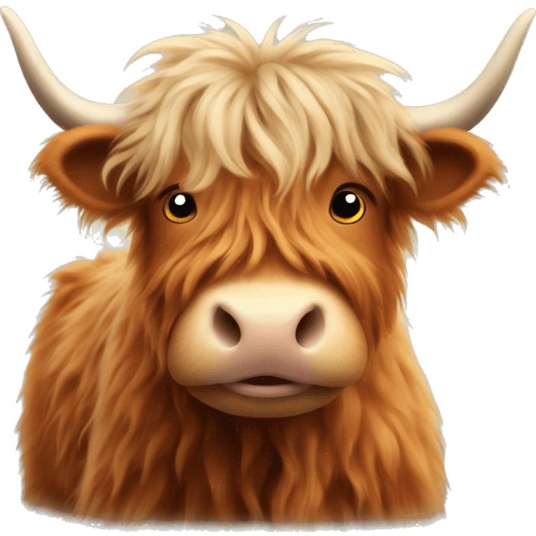 Fluffy highland cow emoji