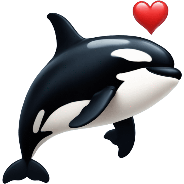 Orca with red heart eyes emoji