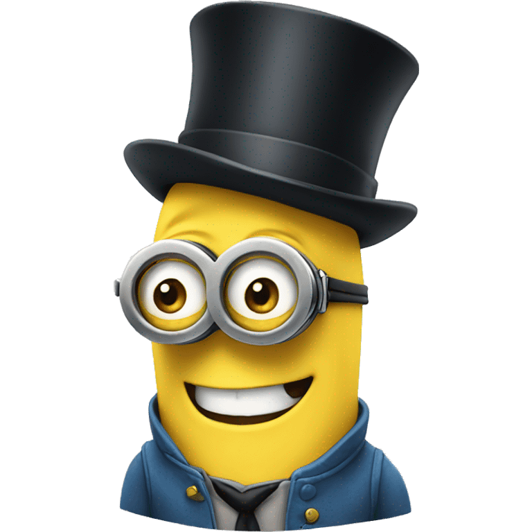 Minion with top hat emoji