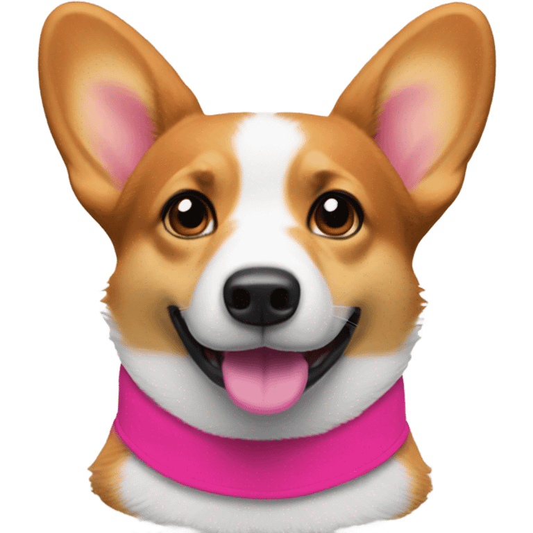 Tri color corgi pink vest emoji