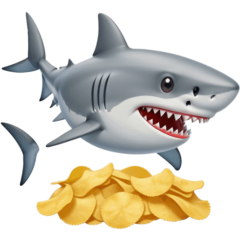 Shark eating chips emoji